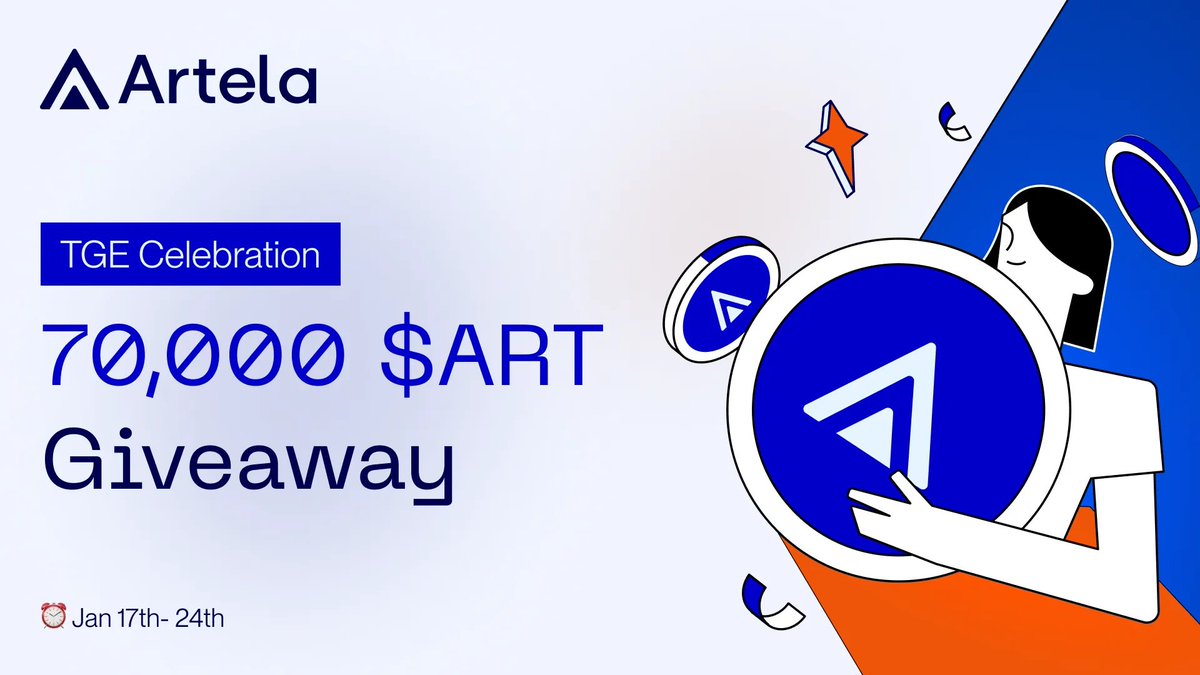 🔹 70,000 $ART Giveaway Alert! 🔹

Not eligible for Wave #1? No worries! There’s more coming your way.

🗓️ January 17 - January 24

There will be 7-Day Giveaway Event on Twitter and Discord! Details will be unveiled on January 17—stay tuned!