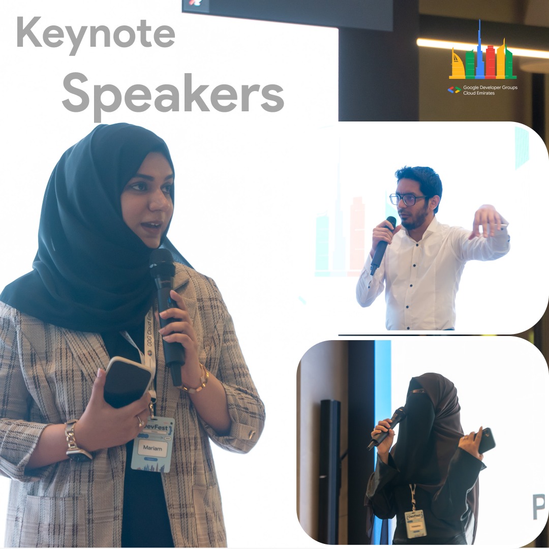 gdgemirates's tweet photo. Applause to the unforgettable keynotes from visionary leaders at DevFest'24 Emirates.

#DevFest24 #Emirates #KeynoteSpeakers #Inspire #uae https://t.co/2NKREC5aeV