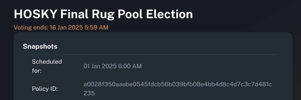 CryptoJoe101's tweet photo. 🚨 Hosky Voting quickly approaching end!

Hello @hoskytoken holders, vote to elect next and last rugpool quickly approaching end, and your favourite EASY1 Stake Pool, is still on the podium and in the race to become the last of the rugpool.

But I need your🫵 help.

Although still in front with 3.6 trillion vote, WEED and MALU are closing in very quickly!

A few reasons to vote for EASY1:

✅ Developed https://t.co/uTgDcgmHfr a platform to automatically pull hosky rewards
✅ Currently AdaMatic has propotionally for January 0 protocol fees, should EASY1 be voted as next rugpool, I will extend until March.
✅ I'm a builder and support multiple community projects (see below 👇 )

These are only a few reasons why I would love to have your vote!

Want to support EASY1? Vote here: https://t.co/6sjVM9U1Hg