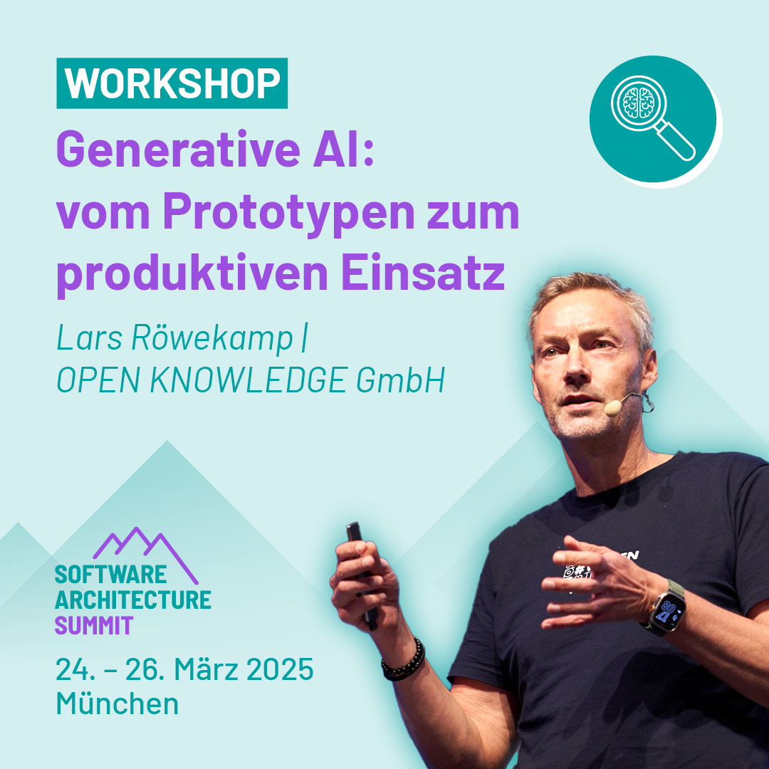 Software Architecture Summit (@softwarchsummit) on Twitter photo Ihr habt gesprochen – wir haben zugehört!
Aus eurem Feedback entstand unser neues Programm:
🔹 Generative AI Development mit GPT & Co mit <a href="/JoergNeumann/">Jörg Neumann</a>
🔹 KI-Architektur meistern mit <a href="/berndfondermann/">Bernd Fondermann 🇪🇺</a>
🔹 Generative AI und LLMs mit <a href="/LarsRowekamp/">Lars Röwekamp</a>
Mehr:
software-architecture-summit.de/muenchen/progr… Ihr habt gesprochen – wir haben zugehört!
Aus eurem Feedback entstand unser neues Programm:
🔹 Generative AI Development mit GPT & Co mit <a href="/JoergNeumann/">Jörg Neumann</a>
🔹 KI-Architektur meistern mit <a href="/berndfondermann/">Bernd Fondermann 🇪🇺</a>
🔹 Generative AI und LLMs mit <a href="/LarsRowekamp/">Lars Röwekamp</a>
Mehr:
software-architecture-summit.de/muenchen/progr…