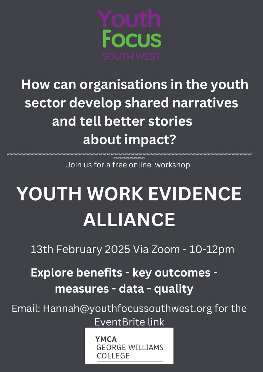 YouthFocusSW (@focus_sw) on Twitter photo How can organisations in the youth sector develop shared narratives and tell better stories about impact?
Join the South West region workshop on 13th Feb with <a href="/Centres_GWC/">The Centres @ YMCA George Williams College</a>
eventbrite.co.uk/e/youth-work-e… How can organisations in the youth sector develop shared narratives and tell better stories about impact?
Join the South West region workshop on 13th Feb with <a href="/Centres_GWC/">The Centres @ YMCA George Williams College</a>
eventbrite.co.uk/e/youth-work-e…