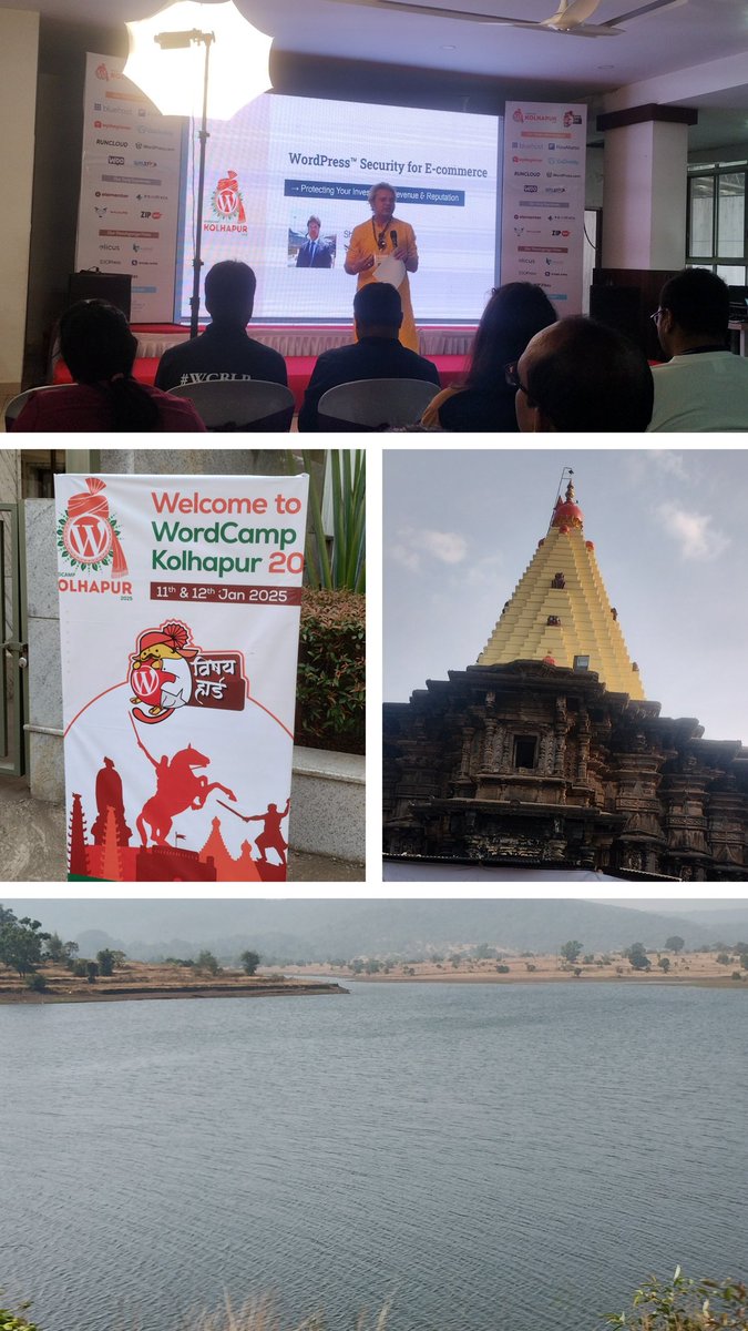 s3630's tweet photo. Met new friends at #WCKolhapur #Wordpress event at DY Patil College Kolhapur. Sunday 12 Jan 2025 was so much fun, knowledge, panel discussion, geeks and Kolhapuri Misal 😋.
 Ton of thanks to all sponsors @WPKolhapur @BluehostIndia @GoDaddy @WooCommerce @MalcureCyberSec https://t.co/KAjyhj2CAt
