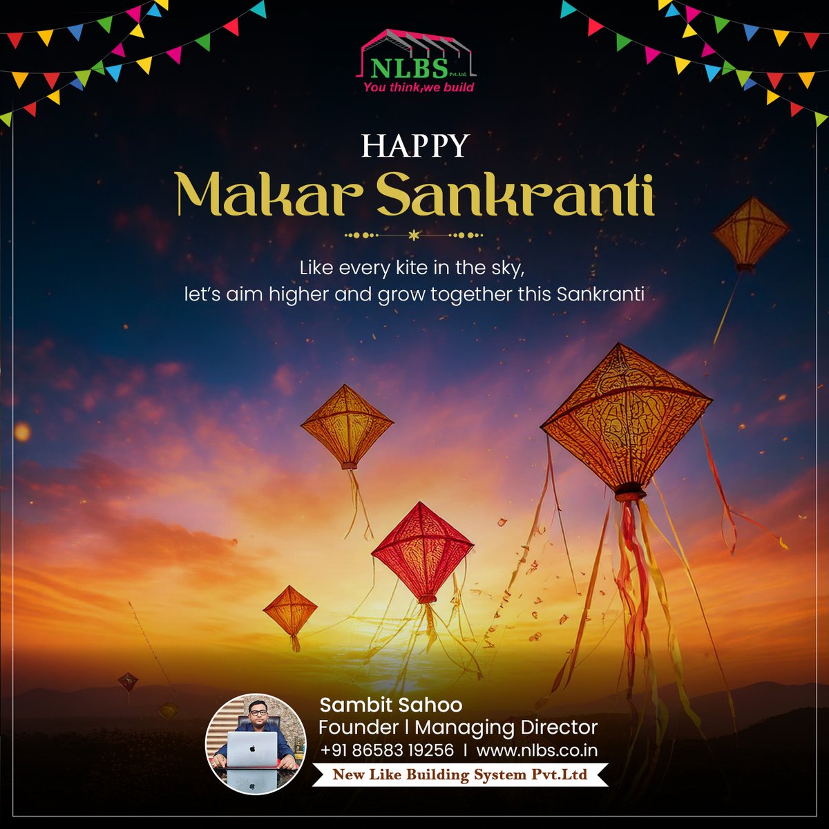 nlbs2024's tweet photo. May this Makar Sankranti bring warmth, joy, and endless possibilities to your life. As the kites soar high, may your aspirations reach new heights.

Wishing you a season filled with happiness and prosperity.

#NLBS #pebconstruction #Bhubaneswar #makarsankranti2025 #FestiveVibes https://t.co/er3HdFIq8D