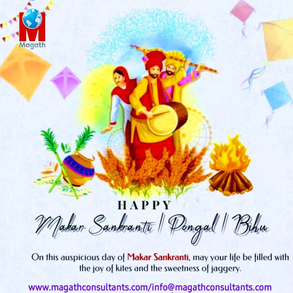 Magath_India's tweet photo. On the auspicious occasion of Makar Sankranti, Bihu , Pongal and Lohri Parv,We extend warm greetings and good wishes to all our friends. May these harvest festivals bring you a Heartfelt &amp; Glorious Year ahead so that you keep your smile intact!!
#lohrifestival #MakaraSankranti https://t.co/PG6LXSRo3P
