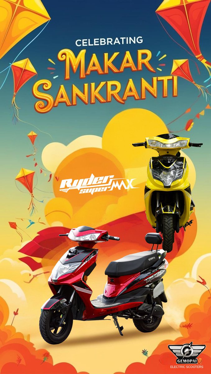 gemopai's tweet photo. Gemopai Electric Scooters wishes you a happy and prosperous Makar Sankranti! 🌞

Celebrate new beginnings and ride towards a greener tomorrow with us. 💚

#MakarSankranti #gemopai #electricvehicles #ev #india https://t.co/upkzKEBGOp