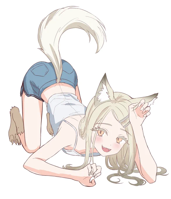 この辺がセンシティブ判定だったらしいのでこっちで再掲するね…… ウェアウルフ澤さんとスライム澤さんです ケモノとスライムですよ!?どこがセンシティブなんですか!?