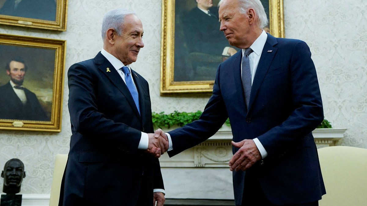 albahitney's tweet photo. U.S. President Joe Biden had a phone call with Israeli Prime Minister Benjamin Netanyahu on January 12. The White House said the two were working to broker an agreement to achieve a ceasefire and secure the release of the remaining hostages. https://t.co/5RGZwTiupf