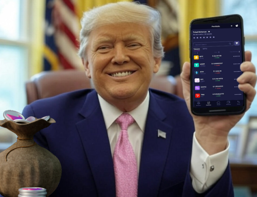 dgl8_2's tweet photo. Ok, this image might not be real (yet😎), but we know even @realDonaldTrump  would choose the #Klever wallet to store his #BTC and any other #crypto as a standard. Military-grade security and an ecosystem undergoing a Certik audit to become the best choice. Be #Klever! #KLV $KLV https://t.co/e5cFEk9wNn