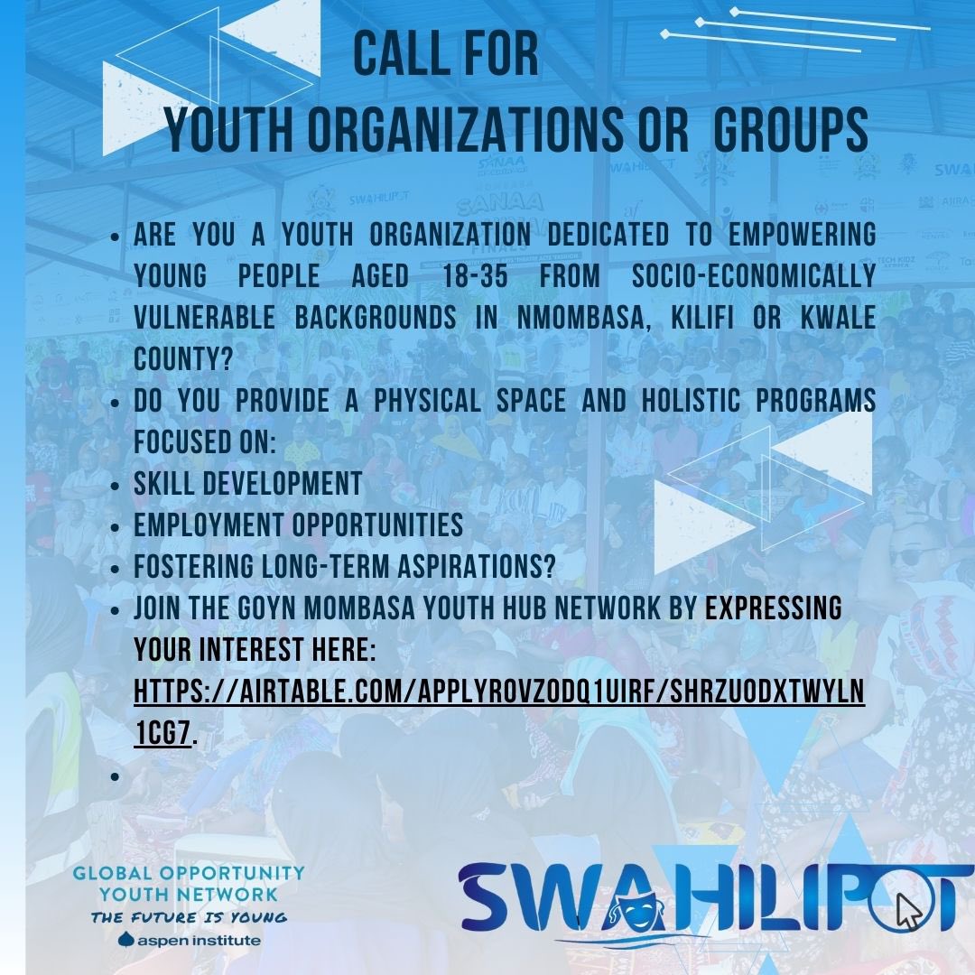 Are you a youth organization dedicated to empowering young people (18-35) from socio-economically vulnerable backgrounds? Do you provide a physical space and holistic programs focused on skill development and employment while fostering their long-term aspirations? Join the GOYN