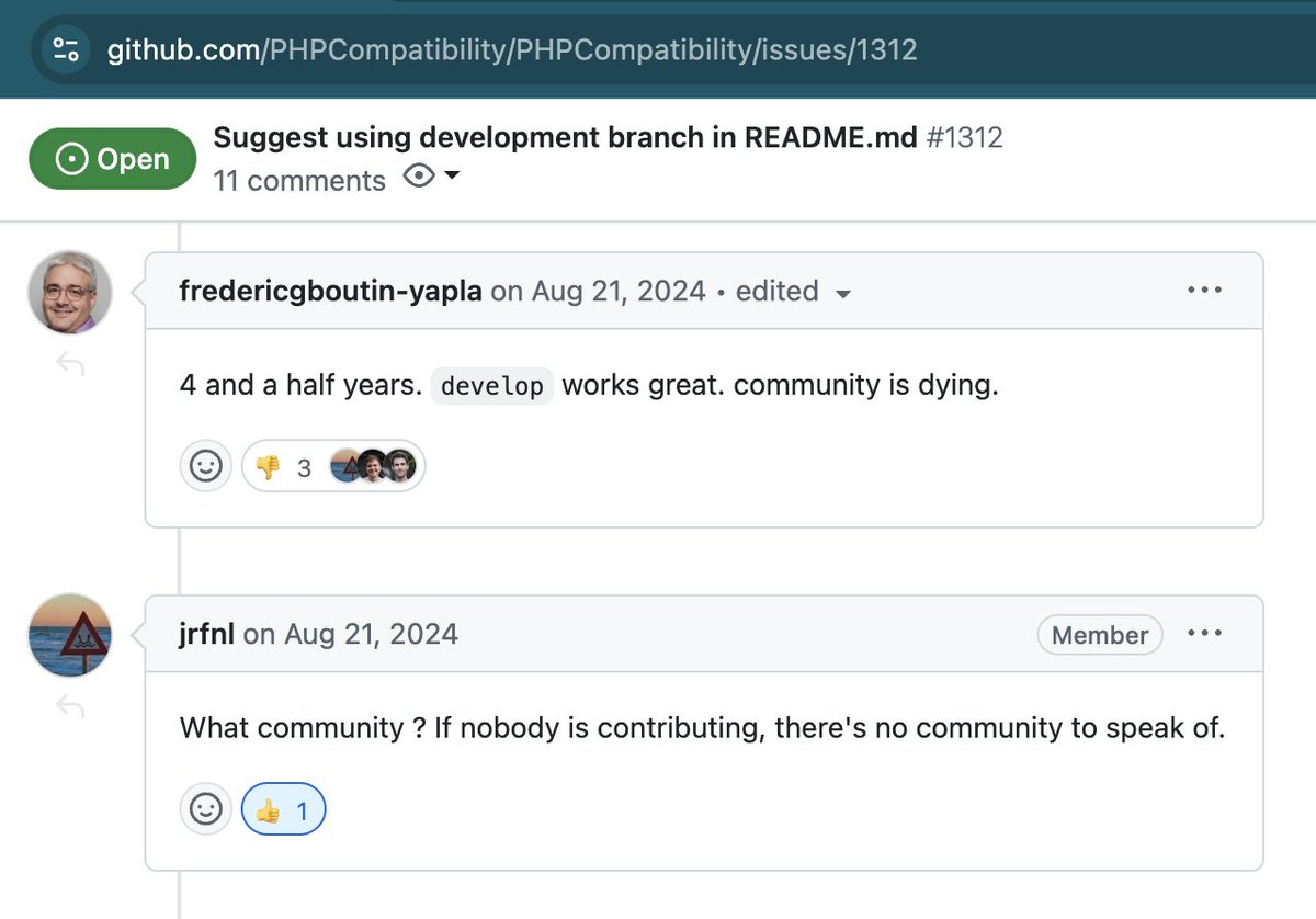 _Codito_'s tweet image. Sad reality of #OpenSource. Easy to use for free, hard to contribute with your own valuable time. Remember: contributing to #OSS is not only about providing features or fixing bugs, it's also sponsoring people like @jrf_nl, triaging stuff, writing docs, answering discussions 😊.