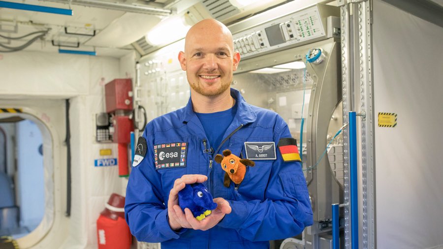 Astro_Alex's tweet photo. Ein riesen-Tröööööt zum 50. Geburtstag, lieber #Elefant!🐘🎉 Deine Abenteuerlust und dein großes Elefantenherz inspirieren uns alle. Als #Maustronaut hast du mit mir gemeinsam bereits die Internationale Weltraumstation erkundet – und wer weiß, vielleicht heben wir bald wieder ab. Dein Raumanzug wartet in jedem Fall auf dich! https://t.co/5tnTIU2C4I