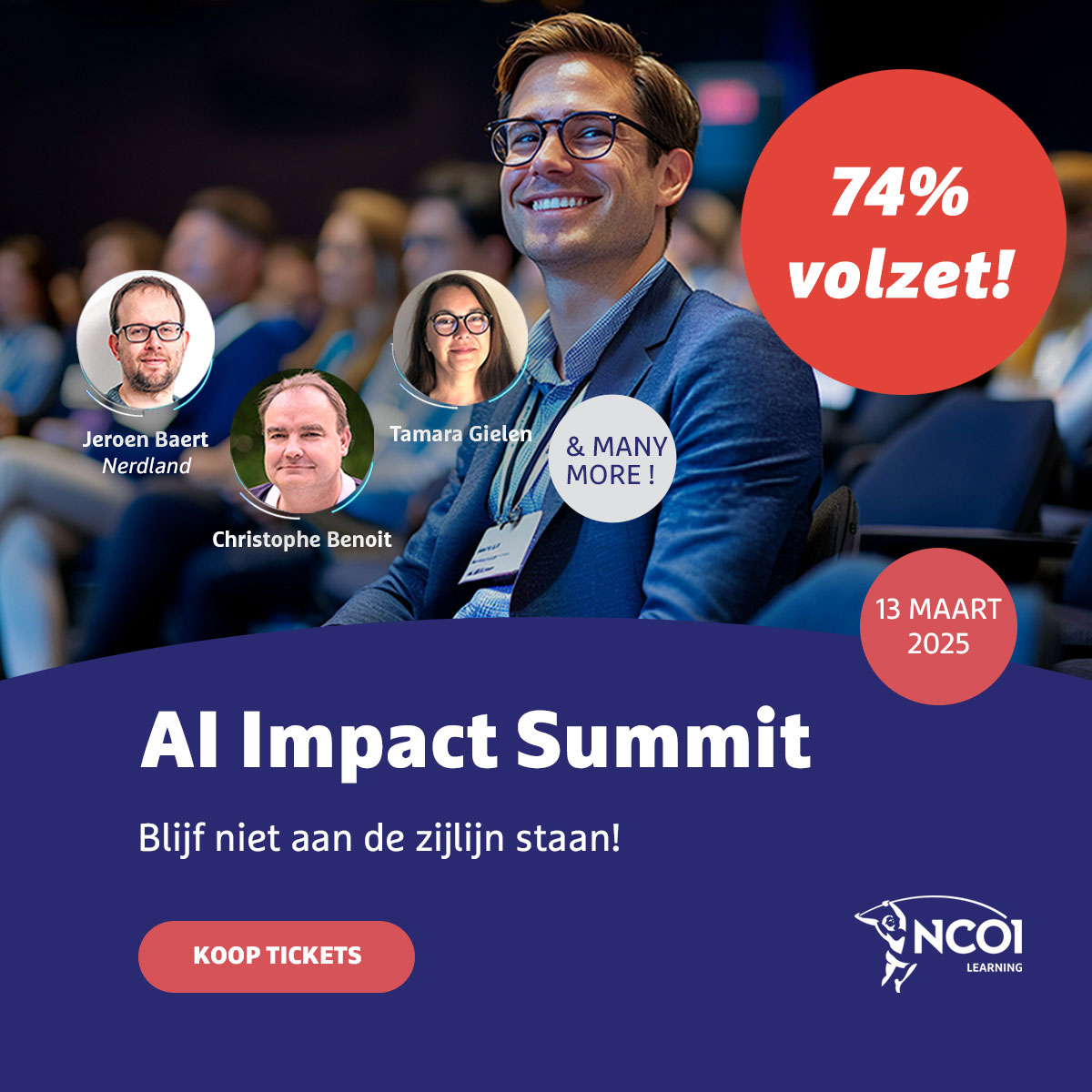 Stop met zoeken en start met implementeren. Ontdek op 13 maart hoe je als organisatie AI succesvol inzet. Met praktische workshops over prompting, innovatie, communicatie en compliance. In Van der Valk Mechelen.

PS: hoewel we nog tickets hebben gaat het snel dus als je van plan