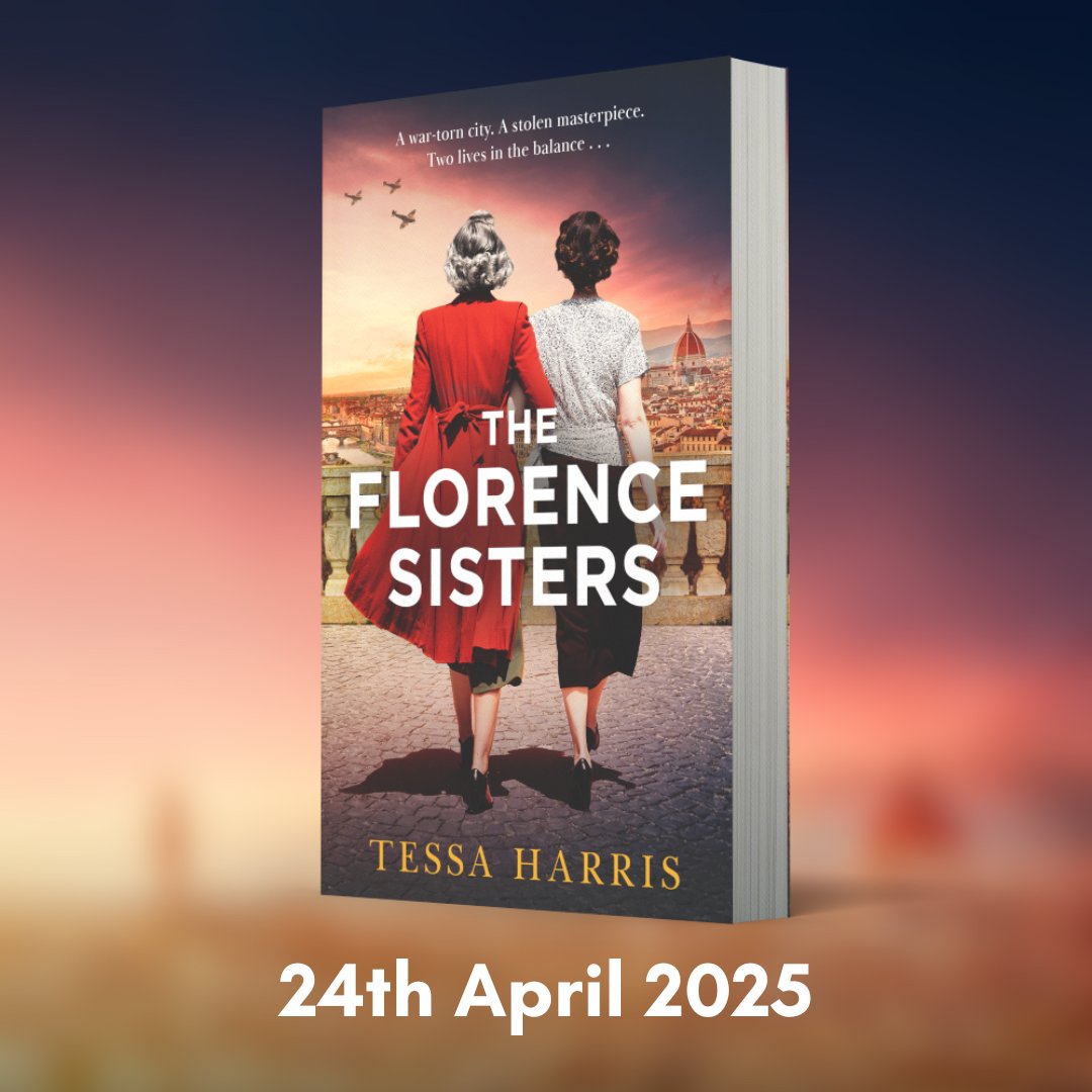 📚 COVER REVEAL 📚 

A war-torn city. A stolen masterpiece. Two lives in the balance…

Explore Tuscany on the cusp of WW2 in <a href="/harris_tessa/">Tessa Harris</a>'s heart-wrenching new novel #TheFlorenceSisters 💗

Available for preorder and to request on <a href="/NetGalley/">NetGalley</a> now 👉 bit.ly/3Wihxq2
