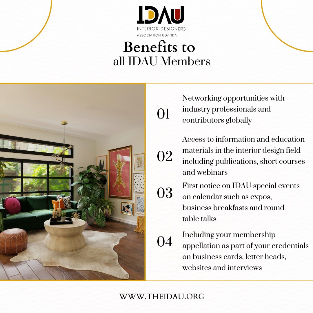 the_idau's tweet photo. What’s in it for you? 

See how joining IDAU can transform your career. Don’t just imagine, be part of Uganda’s design revolution from our website in our bio! 

Swipe to find out. ✨️

#DesignForChange #IDAU #membership #interiordesign #designuganda #builduganda https://t.co/hv6sZWyoeA