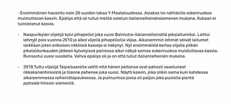 Antti Huttunen kertoo, että Etelä-Karjalassa #rikkakananhirssi bongattiin jo 20 v sitten. Nyt siellä onkin varmaan Suomen hankalin tilanne.