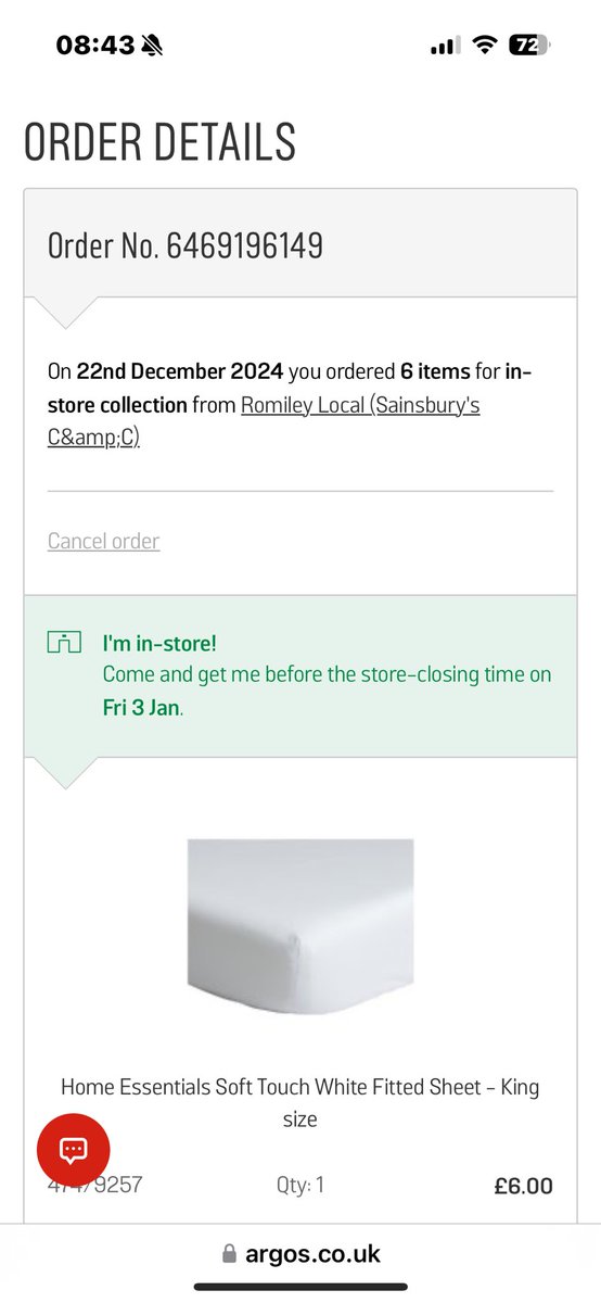 The_Real_ChynaB's tweet photo. @ArgosHelpers please can you cancel this order? I’ve tried multiple times online but it doesn’t let me. I hoped not collecting it would send it back but it’s been 10 days later and still nothing! https://t.co/3SvsZiyr5M