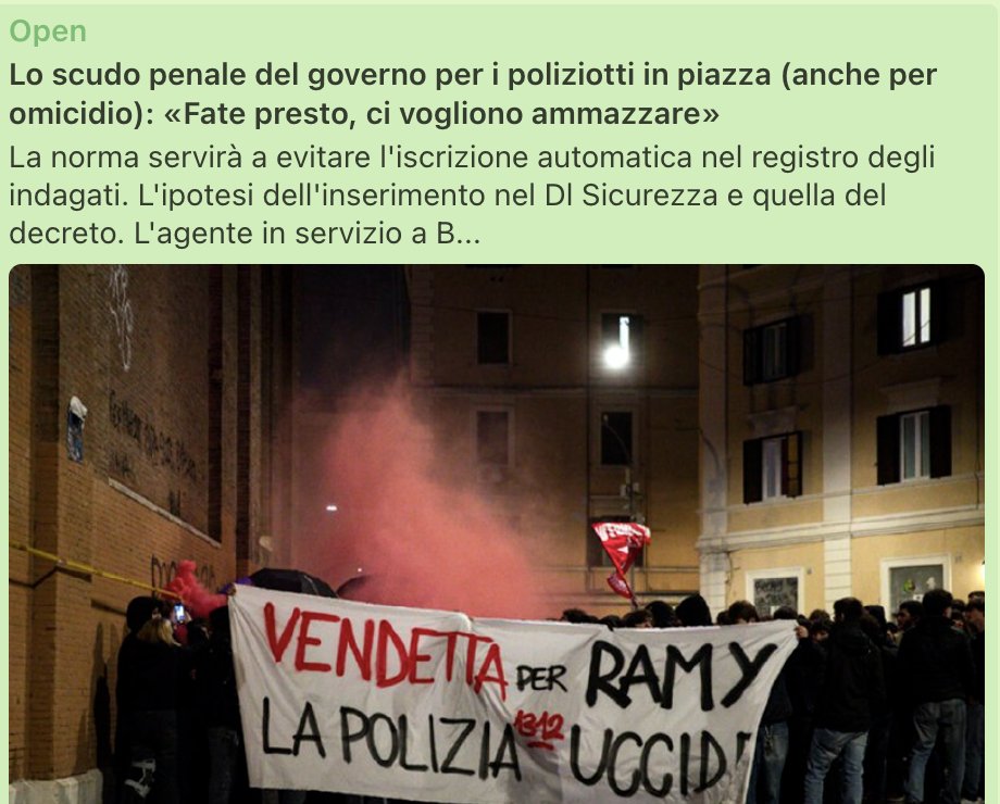 Letteralmente: uccidere un manifestante che protesta non è reato