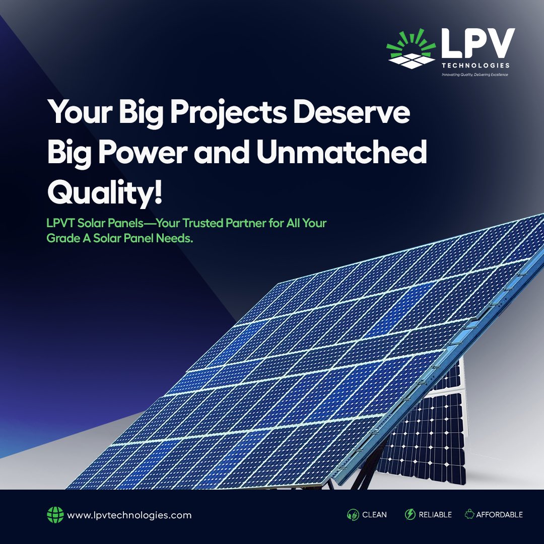 LPVtech's tweet image. Building something big? We're here to help. LPVT Solar Panels are your trusted partner, providing the unmatched quality and power your projects demand. Let's build a brighter future together. 

#SolarPartners #TrustedPartner #LPVT #SolarSolutions #RenewableEnergy