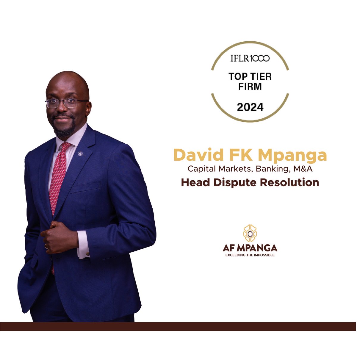 We're proud to announce that AF Mpanga Advocates was ranked a Tier 1 firm in both the Financial &amp; Corporate and Project Development categories by <a href="/IFLR1000/">IFLR1000</a>! A huge thank you to our team and clients for making this possible. (1/2)