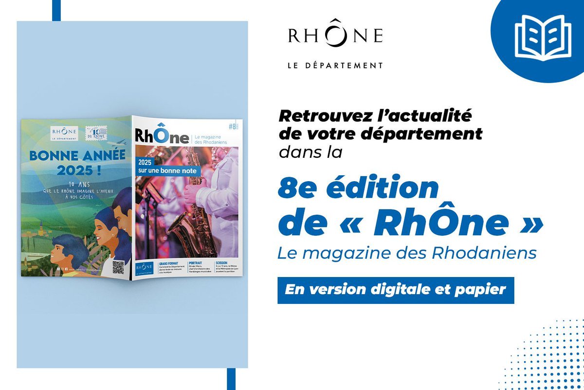 📢 Le n°8 de "RhÔne", le magazine des Rhodaniens, est dispo en version papier (📬) et digitale ! 🎶 Musique pour tous, street art à Mornant... et + encore ! À lire ici ➡ buff.ly/4aeworj 📩 Vous n'avez rien reçu ? Contactez mag@rhone.fr