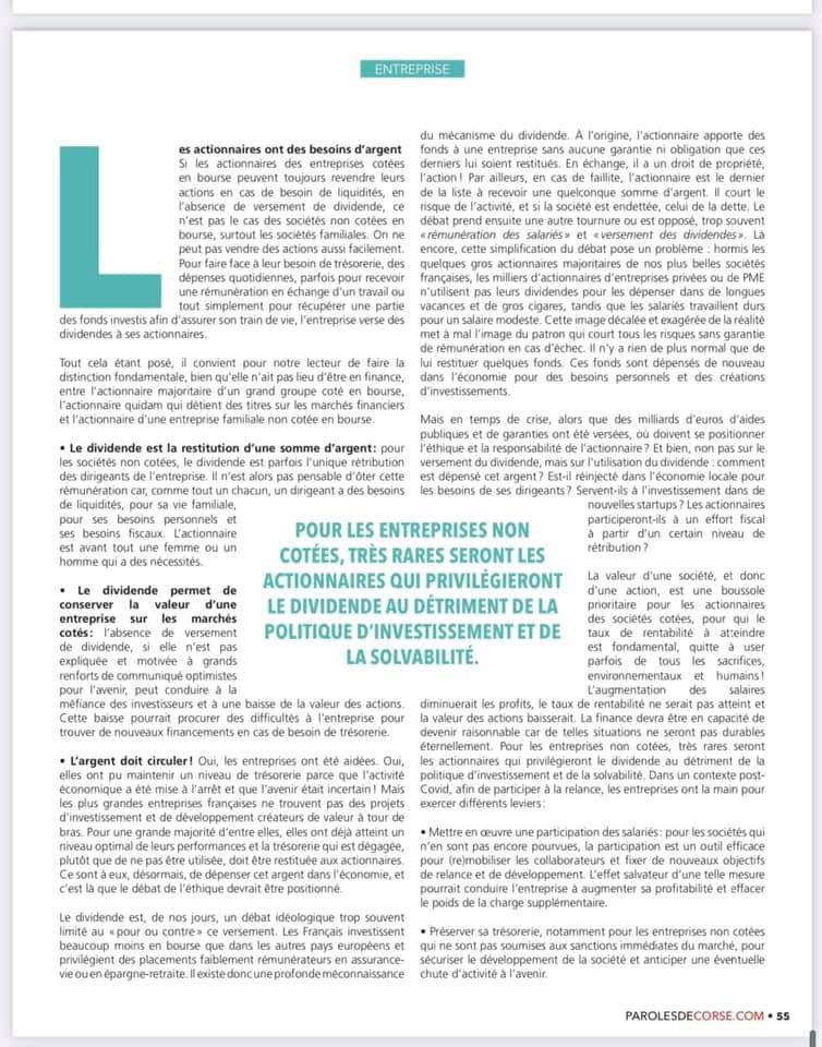 SeRistori's tweet photo. 📈Dividendes et rachats d’action, année record ?

Cette année, TotalEnergies et LVMH sont (encore) champions du rachat d’#actions et des #dividendes versés. 

➡️ C’est le signe que ces #entreprises sont arrivées à #maturité et que les sources de #croissance pour dégager des #rentabilités supérieures au coût du capital se sont taries. Autrement dit, les entreprises n’ont plus d’autres moyens que de restituer des liquidités aux actionnaires pour que ces derniers les réinvestissent ailleurs ! 

❌ Mais quel paradoxe ! Restituer de l’argent parce que la société dégage trop de valeur, et que cet excédent ne permet pas de financer de nouveaux projets source de valeur. Comme pour Carrefour et IBM en leur temps, tout s’étiole et tout s’arrête, et chaque entreprise laisse la place à de nouvelles. Les #GAFA d’aujourd’hui seront les IBM de demain, qui chercheront à dégager tout juste leur cout du capital pour assurer un fonctionnement minimum.

‼️Également, ne jamais oublier que le dividende n’enrichit pas un actionnaire. Comme le rappelle les auteurs du Vernimmen dans cet article, un actionnaire qui détient une action de 10 et qui se voit verser un dividende de 3 détiendra automatiquement une action d’une valeur de 7. 
Et 7+3 =10. Il n’y a pas d’enrichissement.
Par contre, la capacité de la société à générer des résultats élevés contribue à la création de valeur et à l’enrichissement !  

Pour mémo, 📝 ma chronique sur les dividendes en 2021 à la sortie #Covid qui rappelle, pour ceux qui ont tendance à confondre et opposer salaires, travailleurs et dividendes, les différences fondamentales entre deux concepts (salaires / dividendes) qui n’ont strictement rien en commun ⬇️