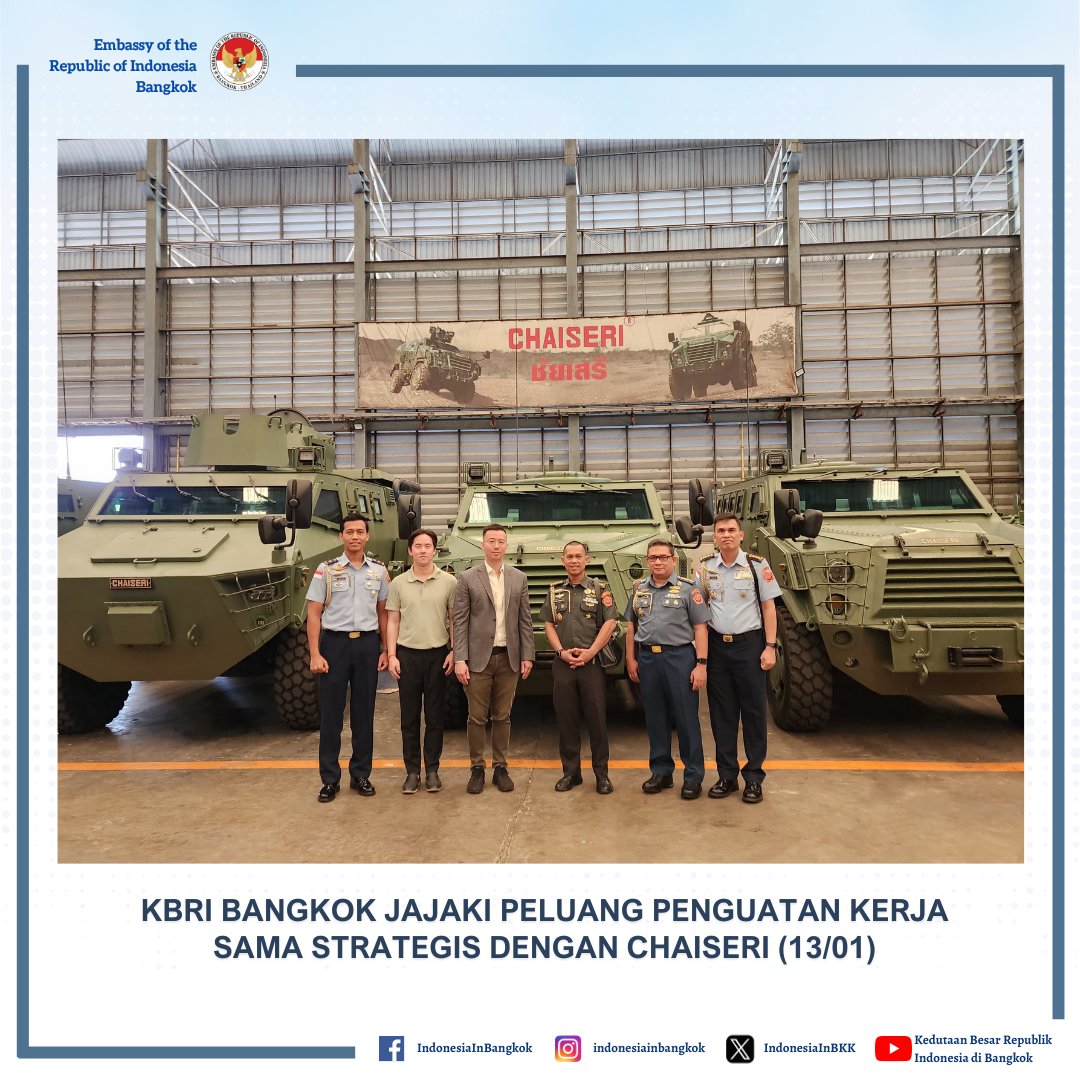 IndonesiaInBKK's tweet image. KBRI Bangkok Jajaki Peluang Penguatan Kerja Sama Strategis dengan Chaiseri (13/01)

#indonesiainbangkok
#kbribangkok
#demiNKRI
#inidiplomasi
#indonesiathailand