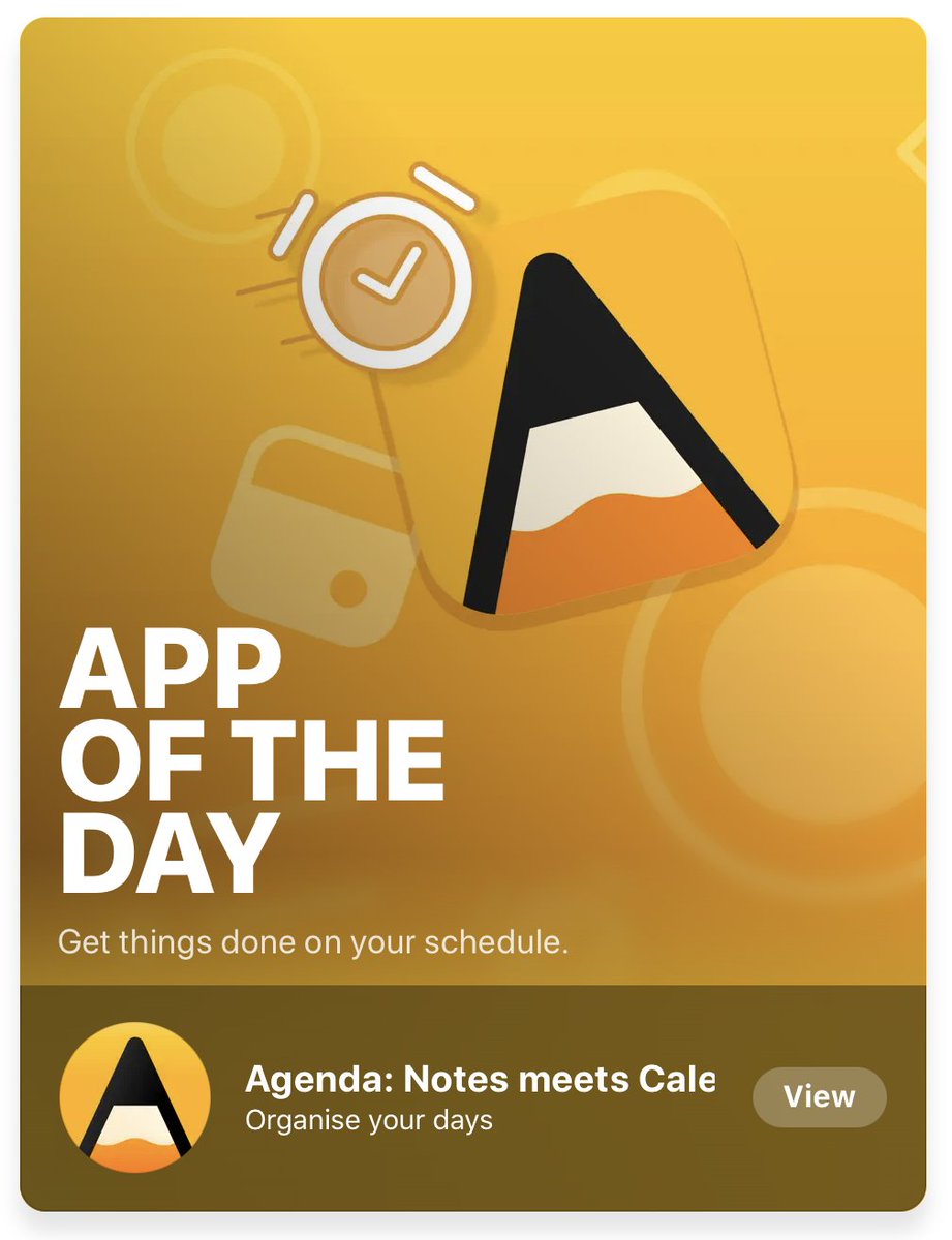 Agenda is today's App of The Day in the <a href="/AppStore/">App Store</a> 🥳
apps.apple.com/nl/story/id140…