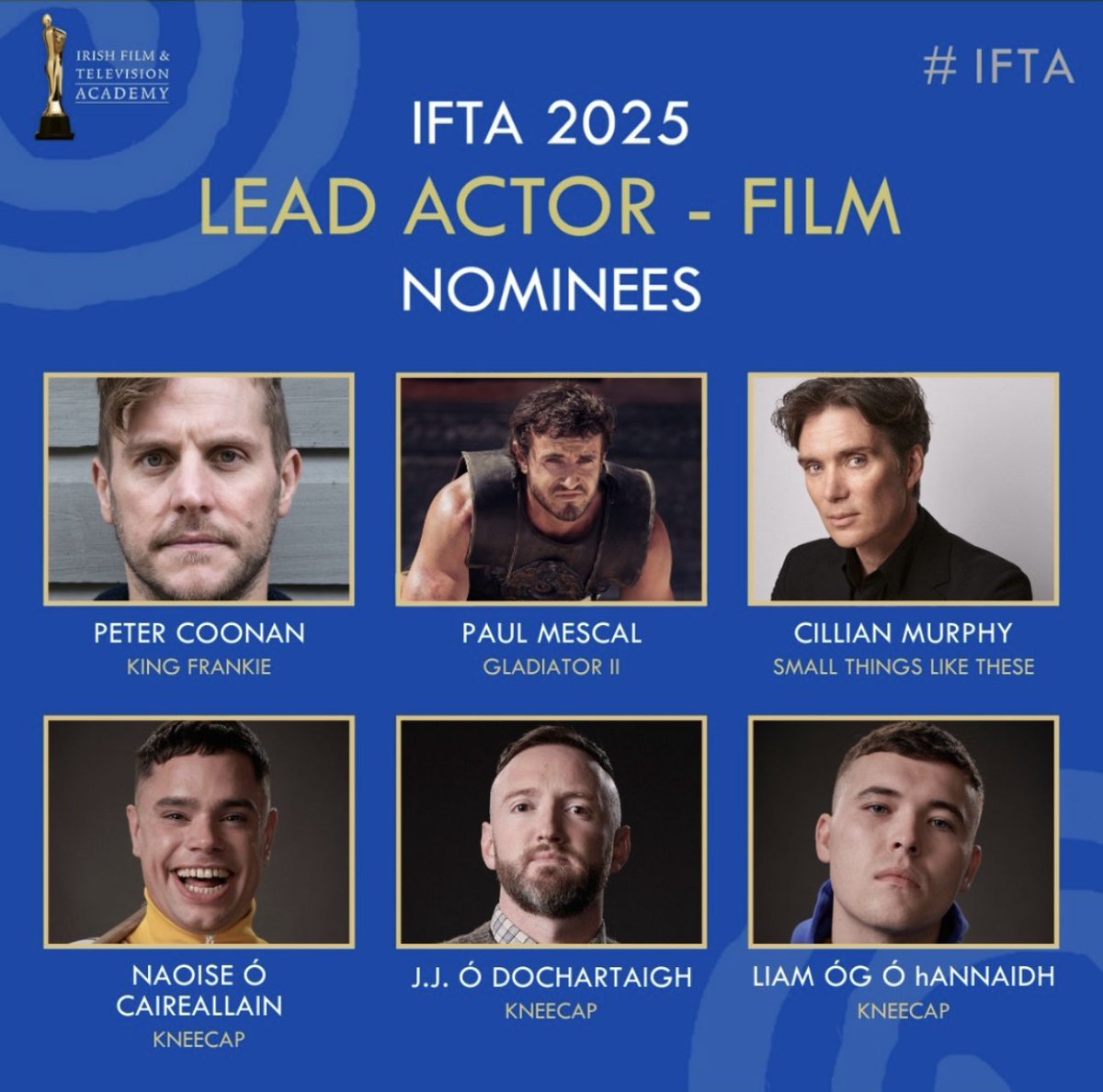 WOW.

We are blown away to have been nominated in the  BEST FILM &amp; BEST LEAD ACTOR categories at #IFTA 

A seriously proud day for everyone involved in bringing KING FRANKIE to life. 

We’ll see you all there ❤️ <a href="/ScreenIreland/">Screen Ireland</a> <a href="/WildCardDistrib/">Wildcard Distribution</a> <a href="/IFTA/">Irish Film & Television Academy (IFTA)</a> <a href="/Bmanents/">BMAN Entertainment</a>