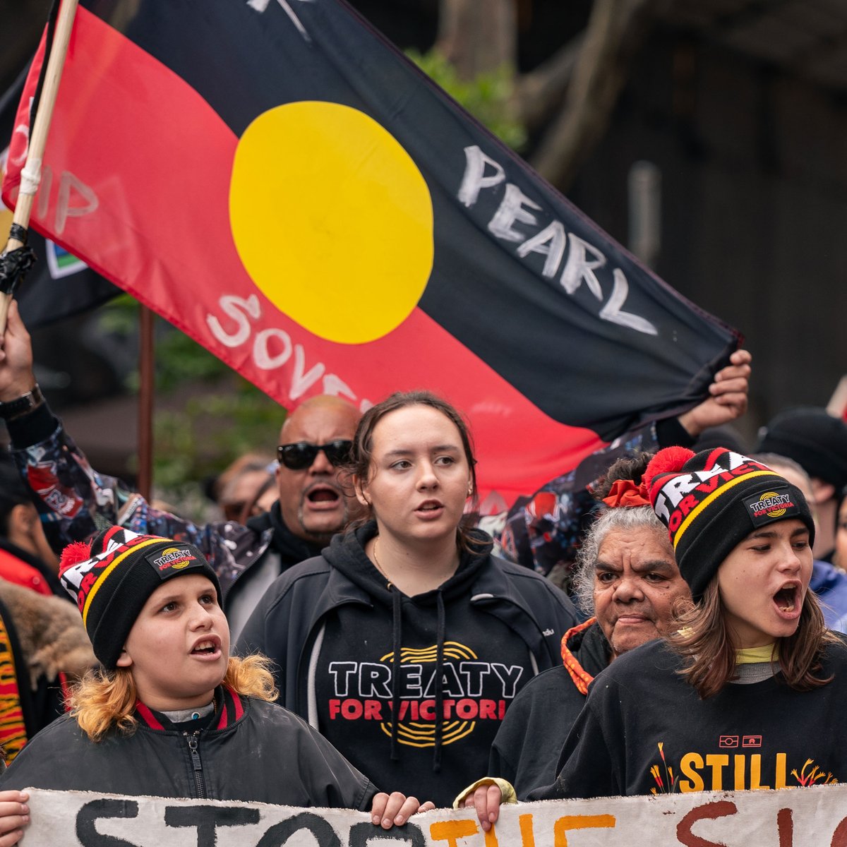 firstpeoplesvic's tweet photo. Hey mob (and allies!) looking for ways to show your support for Treaty in Victoria? Just a reminder that we've got a deadly range of merch in our online shop: https://t.co/BLdmnqyJoV https://t.co/jBT5jH3u8D