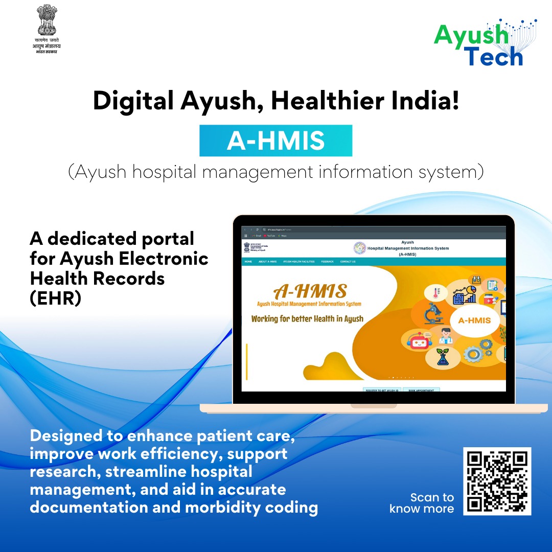 moayush's tweet photo. Experience the power of #digitalhealth!

A-HMIS, under the #MinistryofAyush’s digital initiatives, is simplifying patient care, boosting efficiency, and streamlining #hospital management.

#AyushTech https://t.co/8MaIbvVtH5