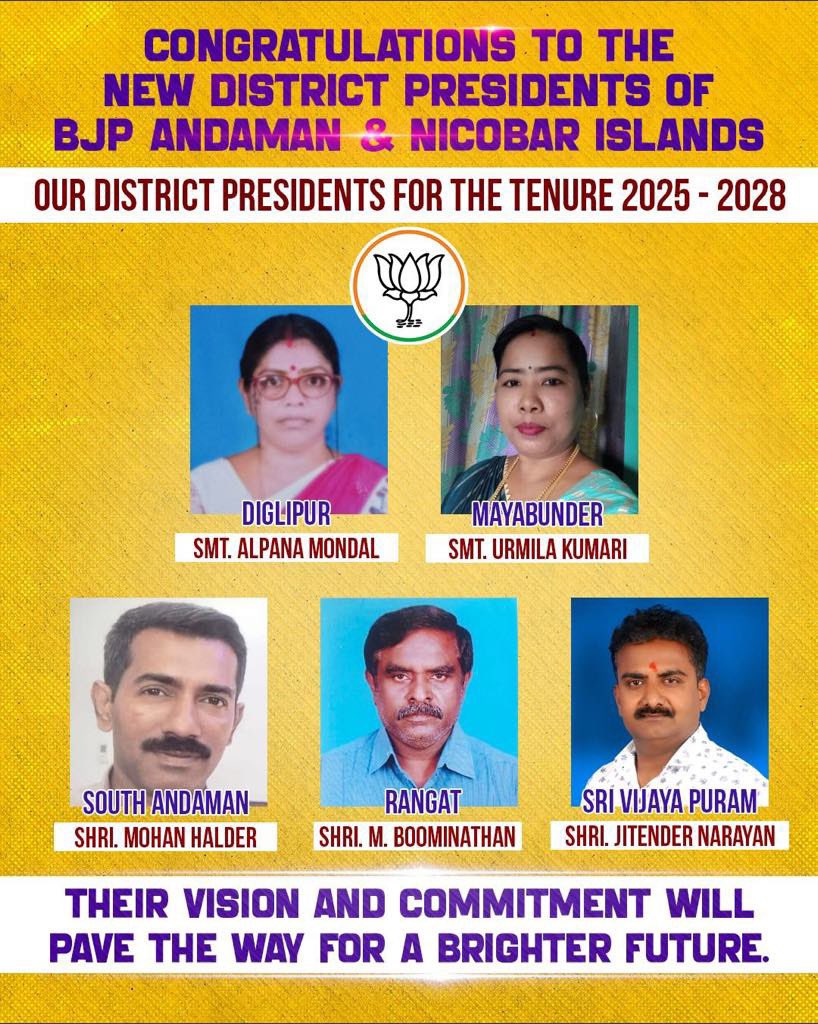 Congratulations to all newly elected District Presidents of Puducchery &amp; A&amp;N Islands . With the new team in place BJP will move forward with more enthusiasm towards the goal of Viksit Bharat . <a href="/BJP4Puducherry/">BJP Puducherry</a> <a href="/BJP4AnN/">BJP Andaman Nicobar</a> <a href="/ajoy_bairagi/">千里眼/开房记录/查开房记录/查实时定位/微信聊天记录/查聊天记录/查人/定位/查个人信息/外卖地址</a> <a href="/SelvaMPPY/">S. Selvaganabathy, M.P.</a>