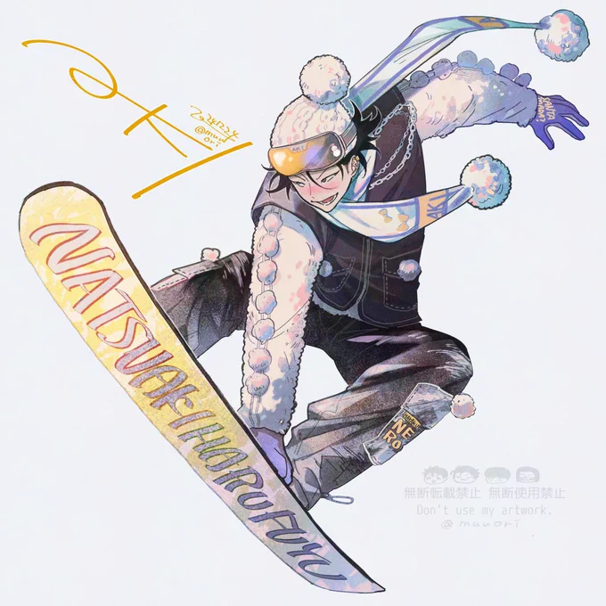 #イラスト #創作創作男子スノボ アキくん 