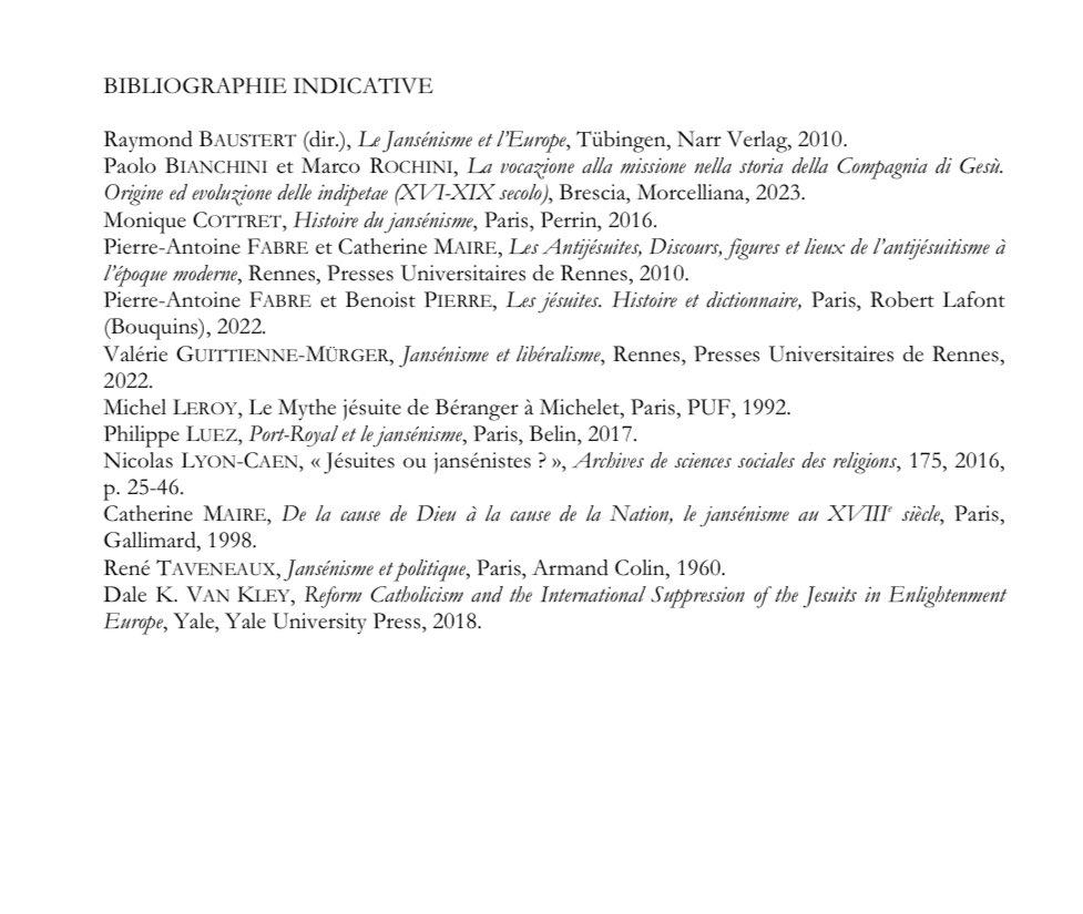 Appel à communications pour le colloque Port Royal et les Jesuites qui se tiendra au lycée Louis le Grand les 16/17 octobre 2025. J’ai le plaisir d’en etre l’un des organisateurs avec Ph. Luez, V. Mürger et P. Wachenheim
<a href="/CentreMemo/">MéMo - Centre d'histoire des sociétés Méd et Mod</a> <a href="/AmisDePortRoyal/">AmisDePortRoyal</a>