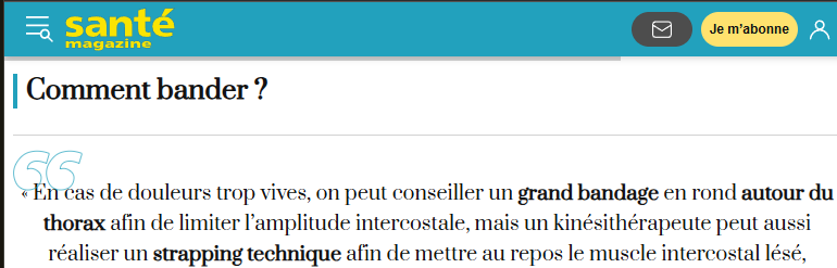 Je regardais comment traiter efficacement une déchirure intercostale, quand soudain... 😂