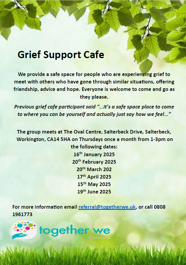 Please note the change in day and time for <a href="/we_cic/">TogetherWeCIC</a> Grief Support Cafe at the Oval #itsgoodtotalk