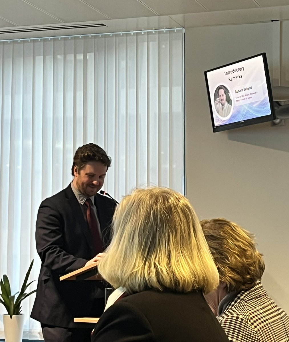 Our Chair of the Board <a href="/robeekl/">Robert Eklund</a> highlighted the legacy of Europe’s first female defence minister Elisabeth Rehn for the inspiration of the foundation of Elisabeth Rehn - Bank of Ideas and comprehensive approach to security and defence in his welcoming remarks. #EUNATO2025