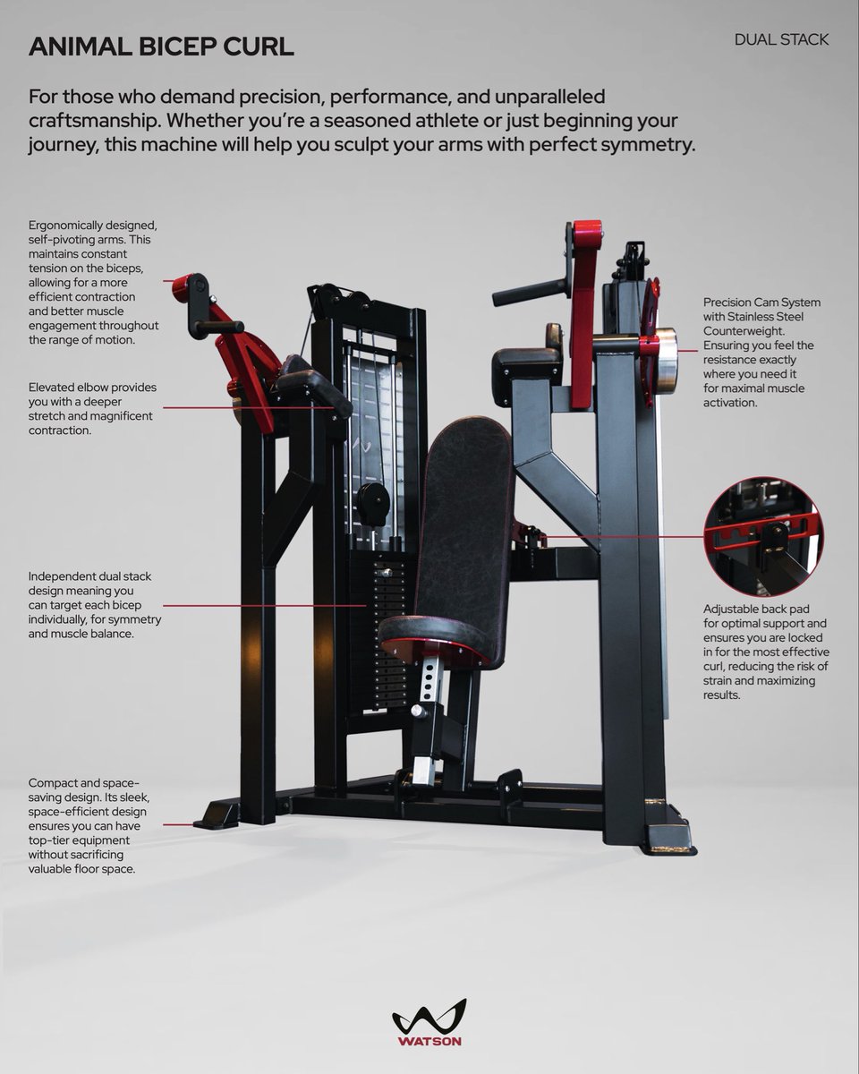Get to know our latest product launch from the Animal line — the Animal Dual Stack Bicep Curl.

Incredible Bicep workouts with this powerful machine designed for serious results!

#investinthebest #watsongymequipment #madeintheuk #gymequipment #bicep #biceptraining #bicepday