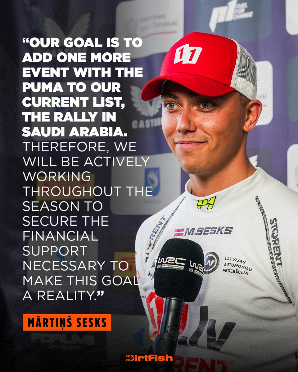 DirtFishRally's tweet photo. Mārtiņš Sesks is hoping to add at least one more event to his six-round 2025 WRC schedule 👀🇸🇦 https://t.co/1uoVGDv3n3