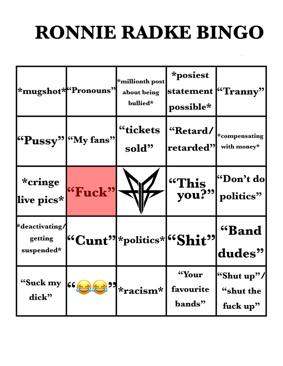 Ronnie radke bingo (@ronniebingo) on Twitter photo 