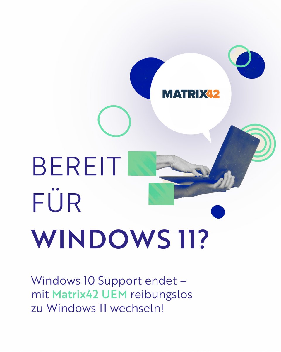 ❗️𝗪𝗶𝗻𝗱𝗼𝘄𝘀 𝟭𝟬 𝗦𝘂𝗽𝗽𝗼𝗿𝘁 𝗲𝗻𝗱𝗲𝘁 am 14.10.2025 – jetzt auf 𝗪𝗶𝗻𝗱𝗼𝘄𝘀 𝟭𝟭 umsteigen.
💡Eine reibungslose Migration gelingt mit <a href="/Matrix42_global/">Matrix42</a> Unified Endpoint Management – die Lösung für eine zentrale + flexible Geräteverwaltung.

🔗 smoodi-consulting.com