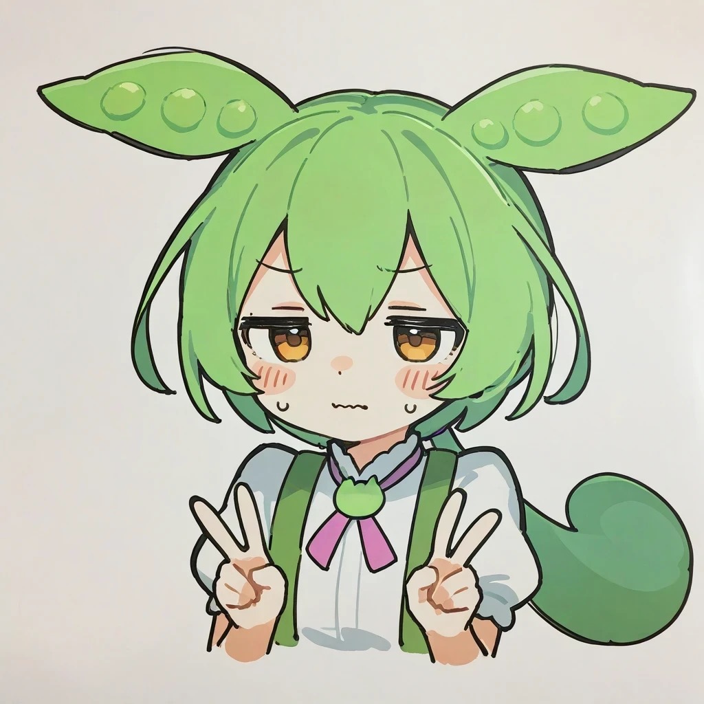 a2PFpN4tGu89680's tweet photo. 枝豆ピース #ずんだもん #イラスト https://t.co/eblLNnvhVL