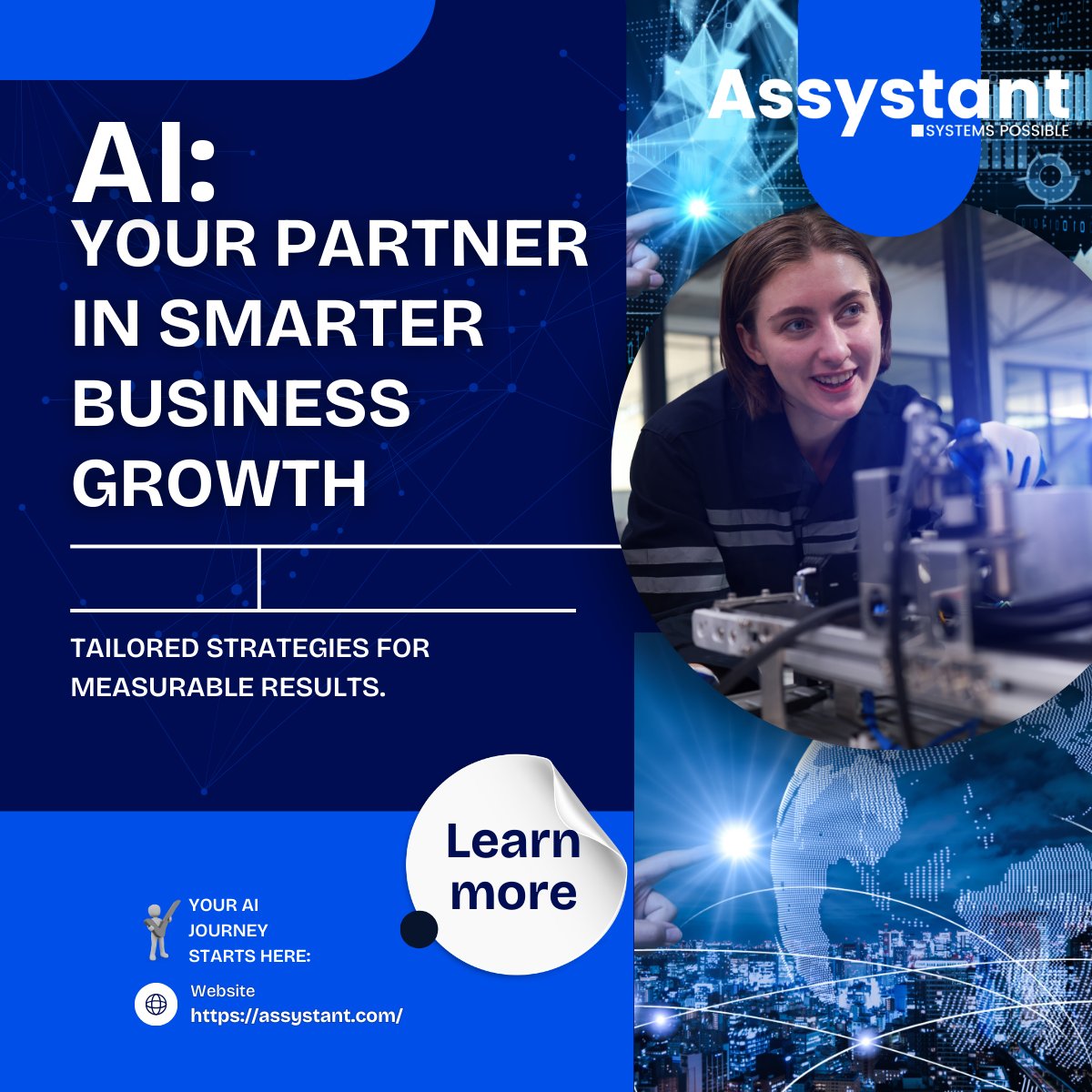 Assystant_ai's tweet image. AI isn’t just for tech giants. It’s for YOU.

Assystant’s AI Strategy Consulting helps businesses:

1. Build smarter, scalable strategies.
2. Boost efficiency with GenAI solutions.
3. Results that grow with you.

Let’s make AI your business superpower: assystant.com