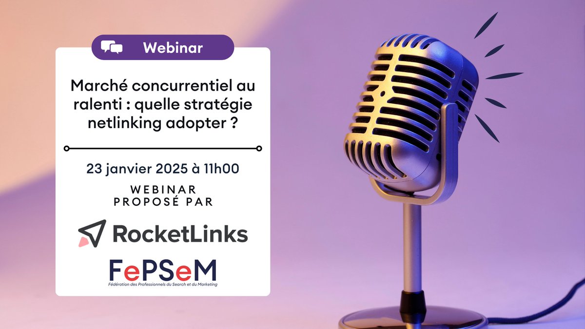 seocamp's tweet photo. Un site déjà bien optimisé ne suffit plus dans la #search , quand les requêtes de vos prospects / clients sont ultra-concurrentielles. La stratégie de #Netlinking peut faire la différence !
Inscription WEBINAR du 23/01 de #Rocketlinks et de la #FePSeM : https://t.co/OLN2Vzi3Vw https://t.co/P5rtbWlJbG