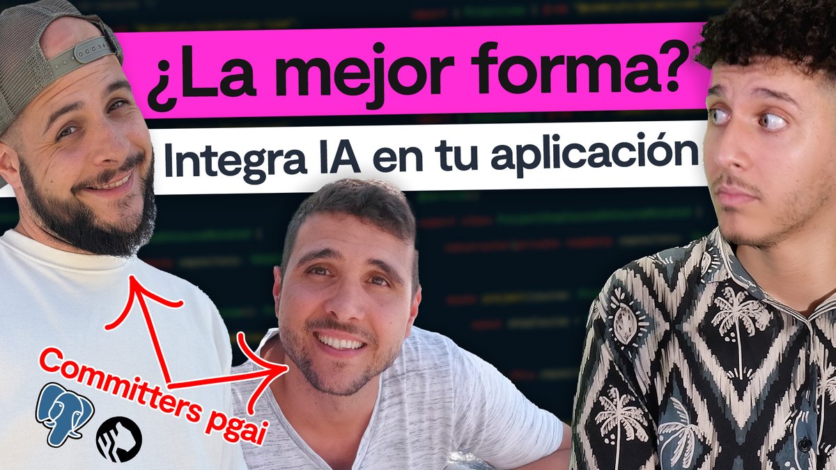 CodelyTV's tweet photo. Hay muchas formas de integrar la IA en tu aplicación, pero el mayor problema es el mantenimiento al largo tiempo.

Para ello, llegó pgai, con un paradigma que acerca la generación de embeddings a los índices de bases de datos.

Hoy, vamos a estar en directo con 2 personas que trabajan en esta herramienta dentro de @TimescaleDB: Sergio y Adolfo.

2 personas de habla hispana que nos van a contar cómo  montarlo, cómo funciona por dentro y cómo hace esto para escalar tanto.

Además, tendremos un debate sobre por qué se ha montado sobre la base de datos que se ha montado muy interesante.

🕕 Hoy, a las 18:00 CET
🔗 https://t.co/RZUnB23zPn
💬 ¡Responderemos a tus dudas en el chat!