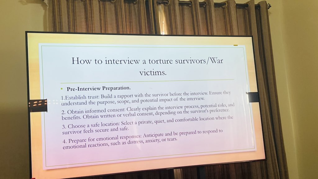 DNforHR's tweet photo. Interviewing #torture survivors and #victims of war is a delicate and challenging process that requires sensitivity, professionalism, and adherence to ethical guidelines. 

The #DNHR team’s experience in this field is valuable for ensuring that survivors feel safe and their stories are respected

(#VictimsRights, #VoicesForJustice) to amplify survivors’ voices globally.