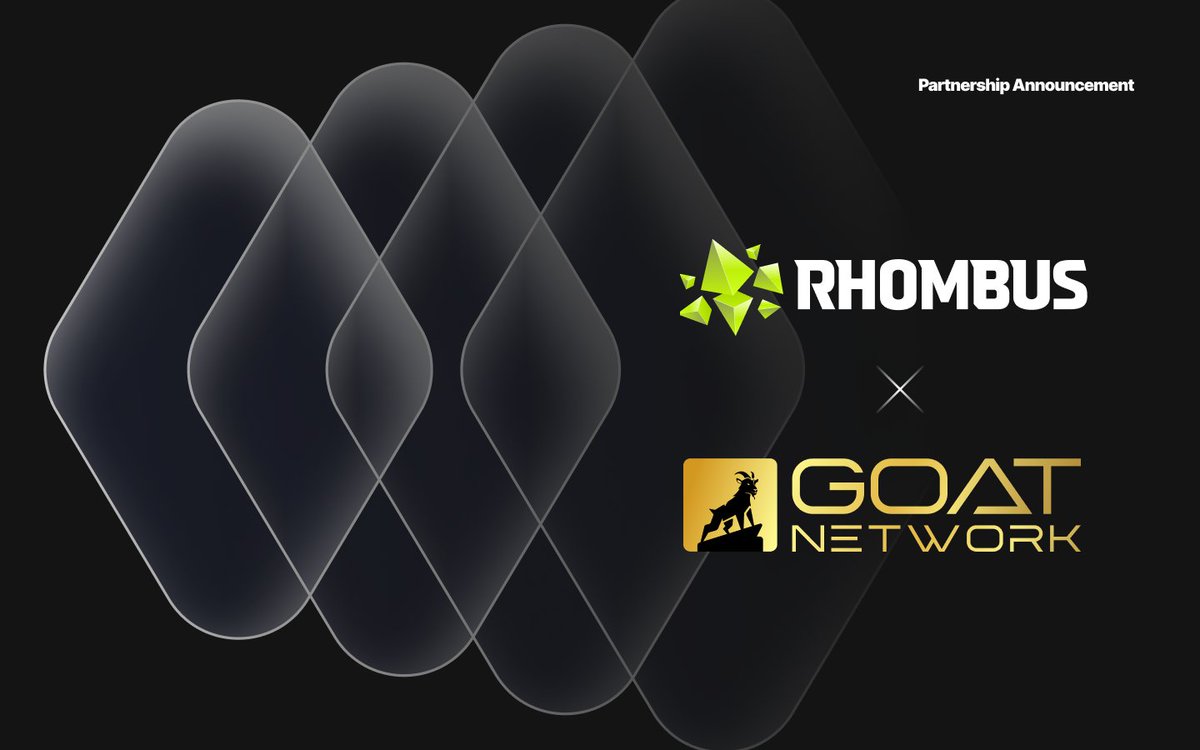 Rhombus_io's tweet photo. We’re excited to announce our partnership with @goatnetwork, a leading Bitcoin Layer 2 solution.

As a Lending Protocol, Rhombus Protocol will further expand its reach by supporting the utilization and growth of various native tokens, LSTs, and RWA within the GOAT Network ecosystem.

We look forward to this partnership fueling our growth and expansion, and unlocking even greater possibilities for the blockchain community.