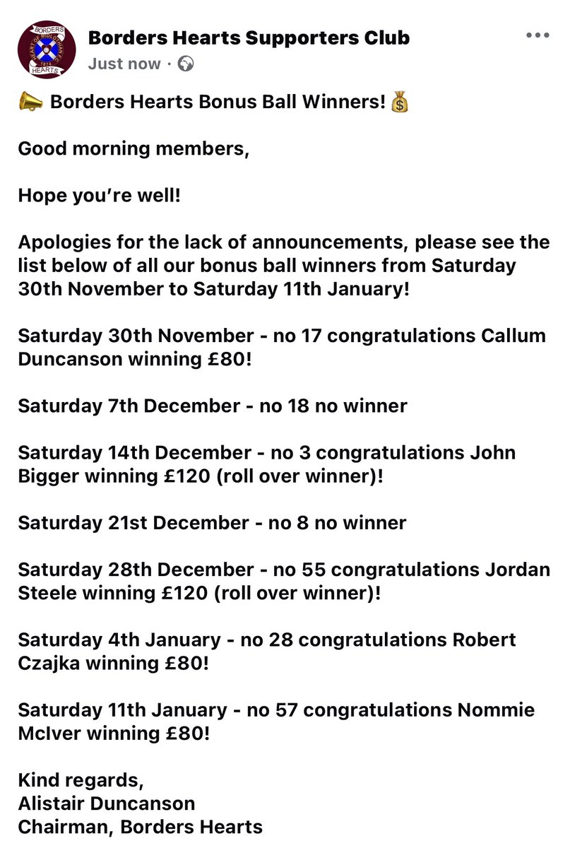 📣 Borders Hearts Bonus Ball Winners! 💰