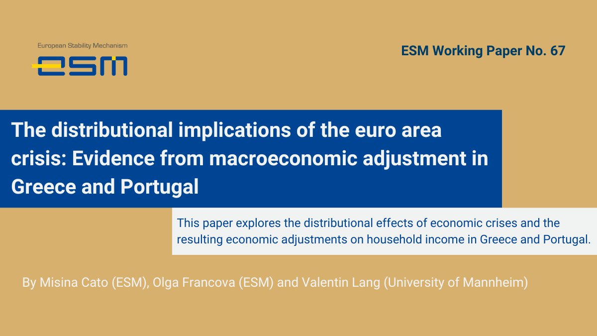 ESM (@esm_press) on Twitter photo The latest ESM Working Paper “The distributional implications of the euro area crisis: Evidence from macroeconomic adjustment in Greece and Portugal” by Misina Cato, Olga Francova and <a href="/valentin_lang/">Valentin Lang</a> is published ow.ly/gl8z50UEeB0
#ESMWP The latest ESM Working Paper “The distributional implications of the euro area crisis: Evidence from macroeconomic adjustment in Greece and Portugal” by Misina Cato, Olga Francova and <a href="/valentin_lang/">Valentin Lang</a> is published ow.ly/gl8z50UEeB0
#ESMWP