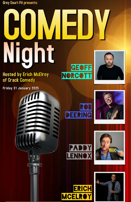 Only a handful of tickets remain for <a href="/greycourtpa/">Grey Court School PA</a>'s Comedy Night, hosted by <a href="/erichmcelroy/">Erich McElroy</a> of <a href="/CrackComedy/">Crack Comedy</a> Get yours here:
pta-events.co.uk/greycourtschool

If you're a business and can support your local school... just like <a href="/bigyellowss/">Big Yellow</a> &amp; <a href="/ParkgateEstates/">Parkgate Estate Agents</a>, please DM.