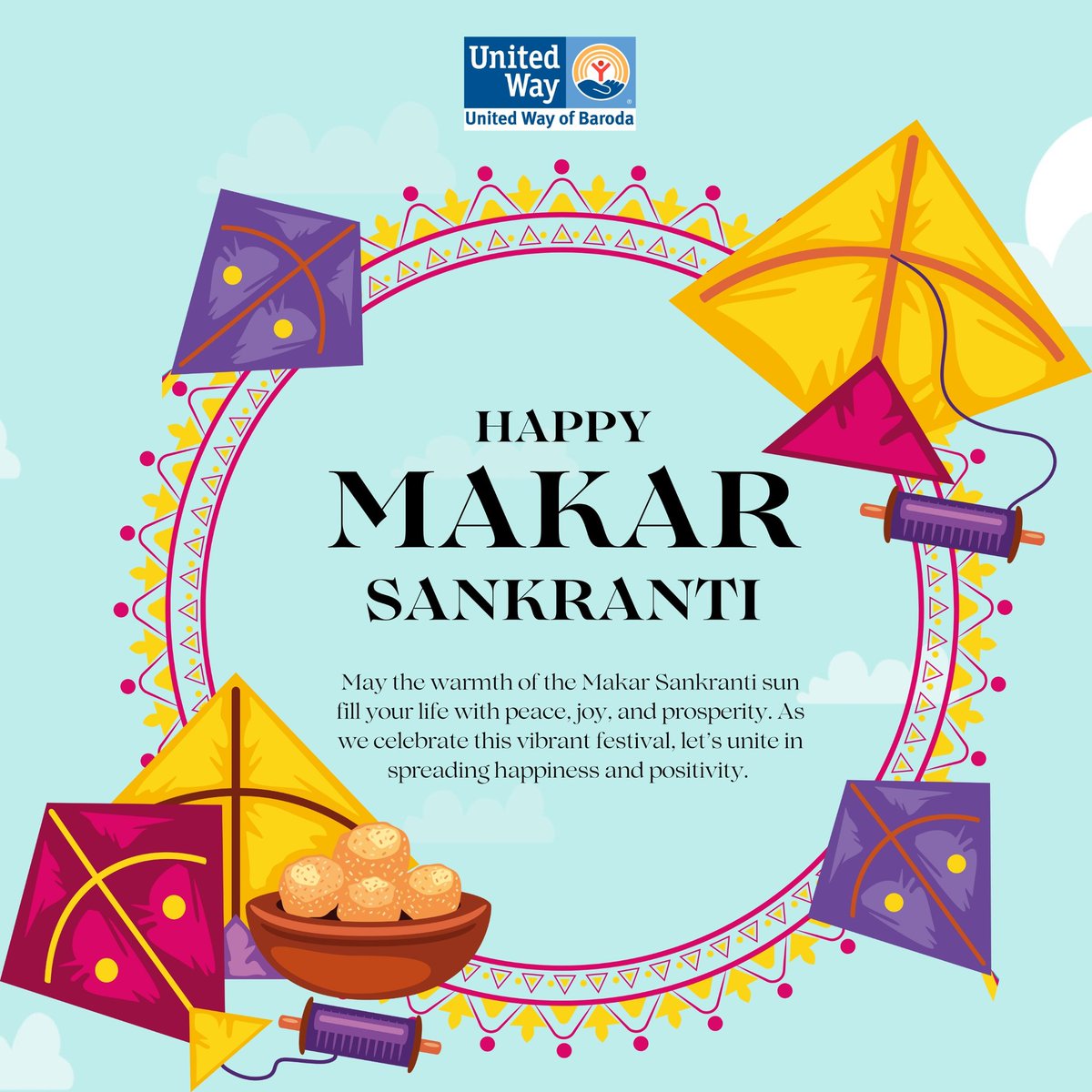 On this auspicious occasion of Makar Sankranti, United Way of Baroda extends warm wishes to everyone! May the vibrant energy of the festival soar like kites, bringing prosperity, happiness, and success into your lives.
